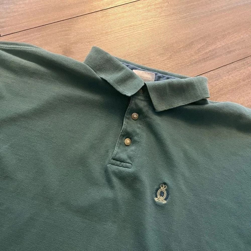 Vintage Bugle Boy Mens XL‎ Green Short Sleeve Cotton Polo Shirt Bin F-105